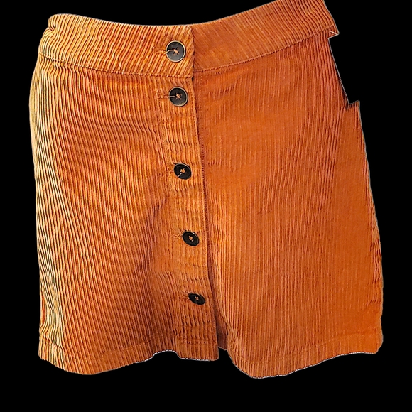 Roxy Orange Corduroy Mini Skirt - Picture 3 of 6